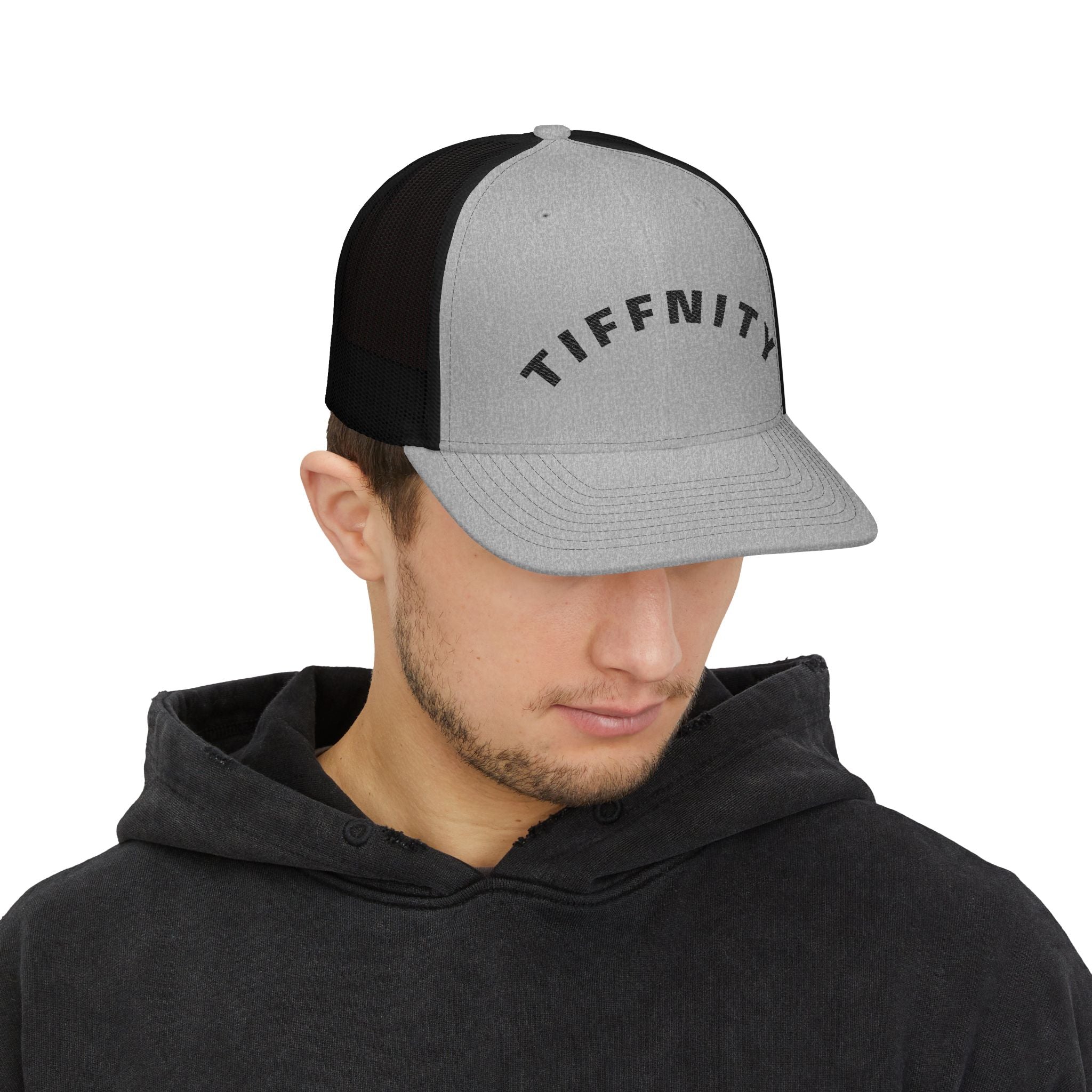 Embroidered Curved Text Trucker Cap | Custom Snapback Hat