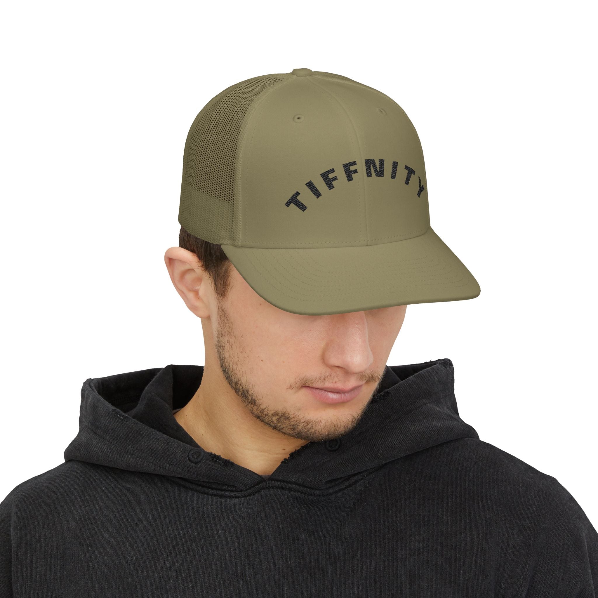 Embroidered Curved Text Trucker Cap | Custom Snapback Hat