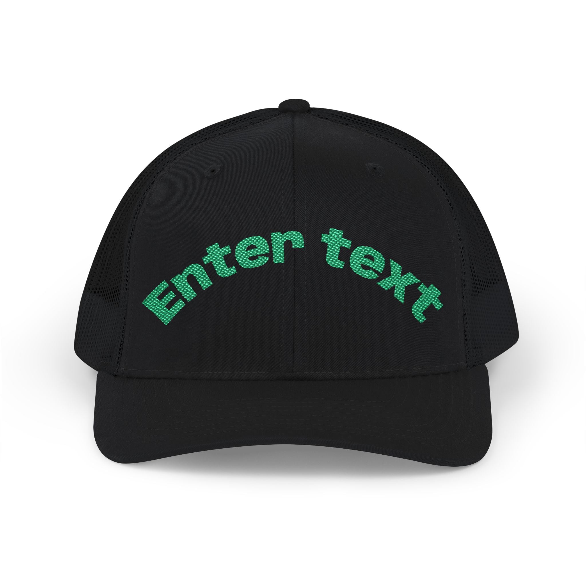 Personalized Embroidered Curved Text Trucker Cap | Custom Snapback Hat.