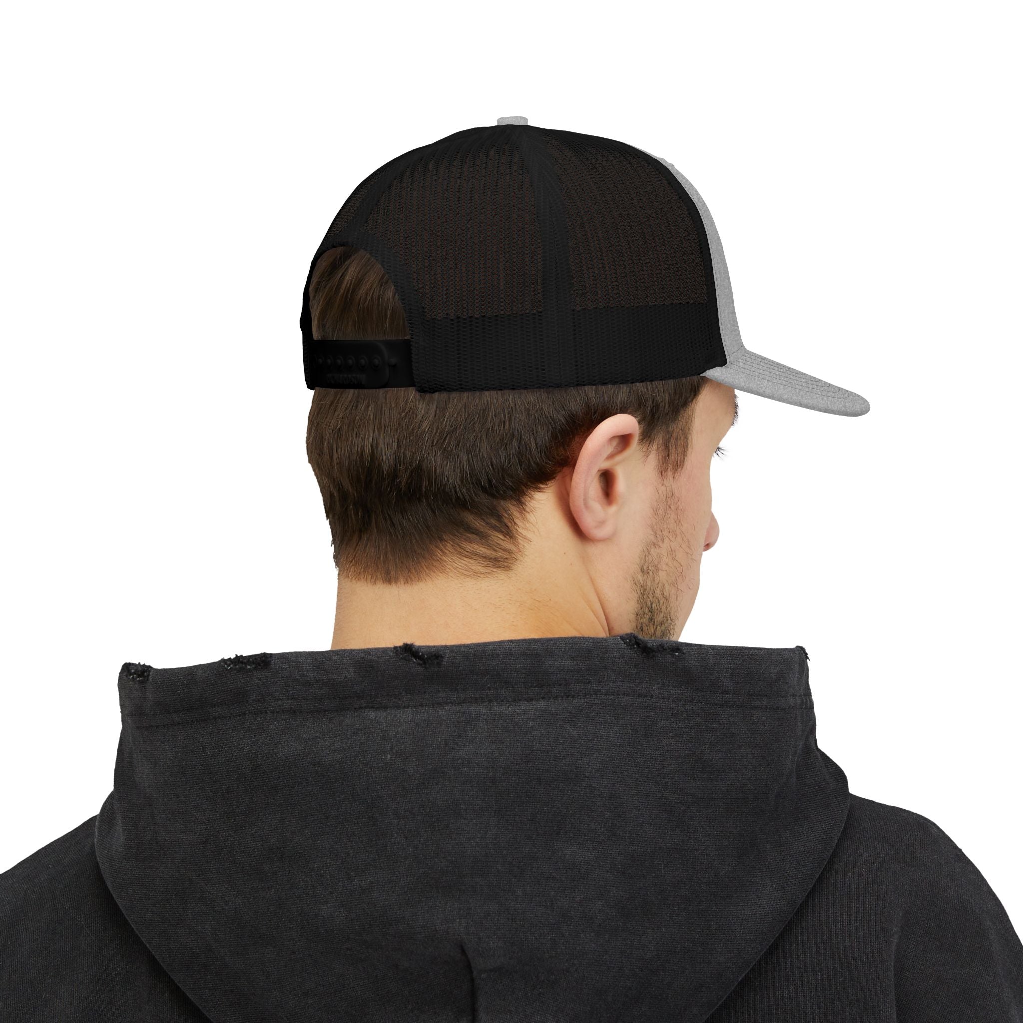 Embroidered Curved Text Trucker Cap | Custom Snapback Hat