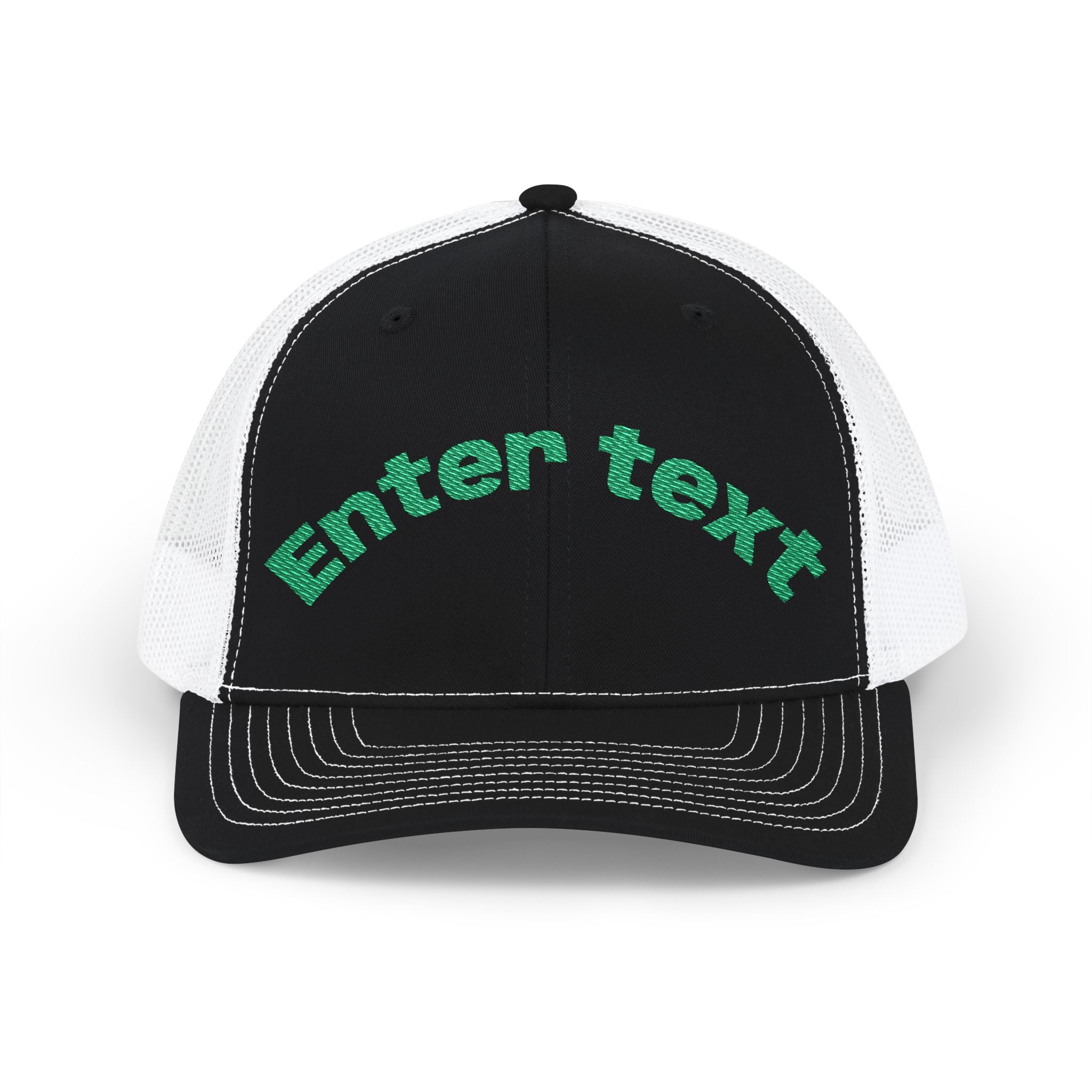 Personalized Embroidered Curved Text Trucker Cap | Custom Snapback Hat.