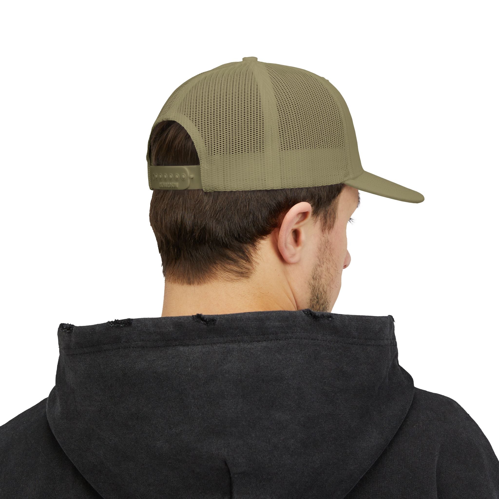 Embroidered Curved Text Trucker Cap | Custom Snapback Hat
