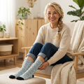 Geometric Teal Diamond Pattern Socks | Sublimation Socks