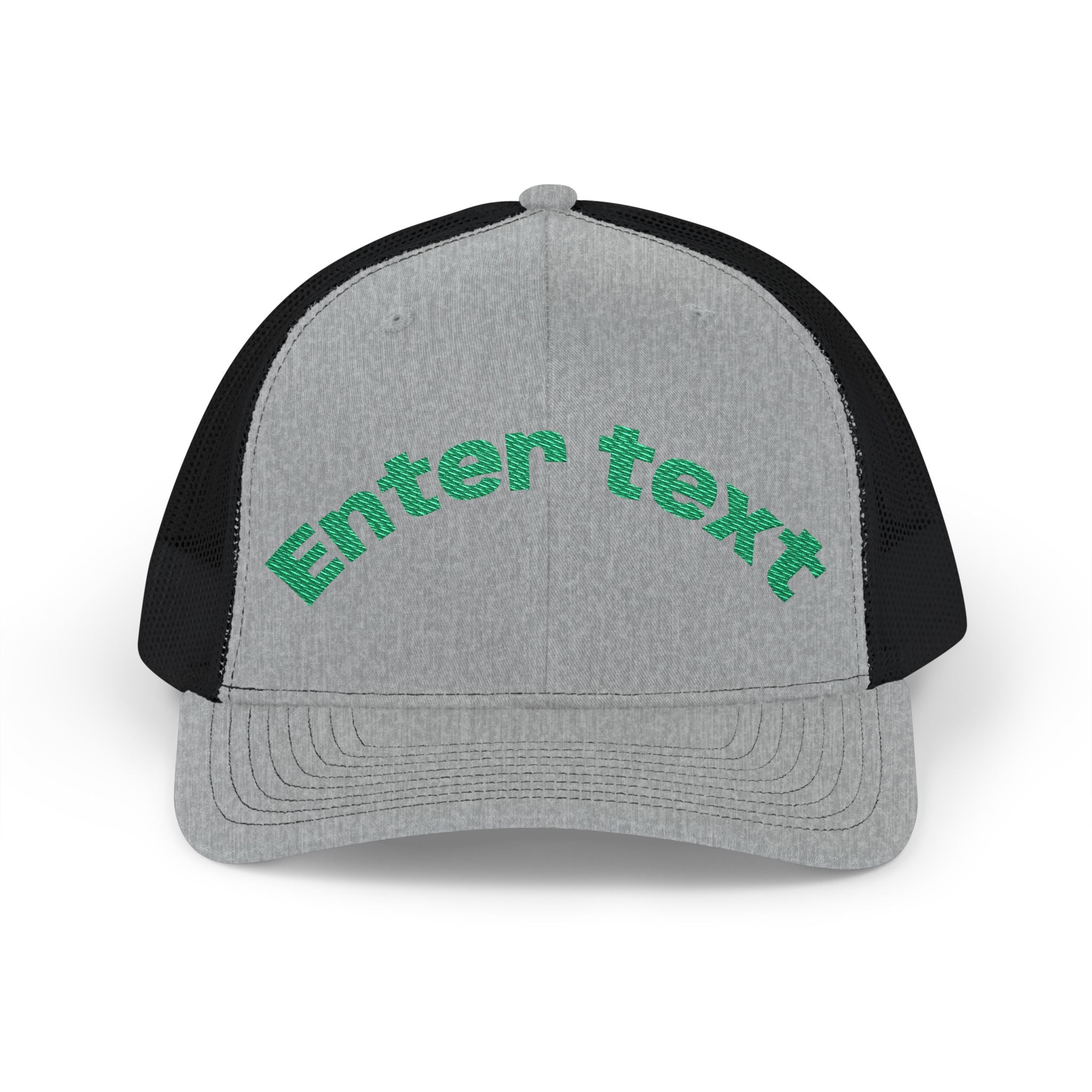 Personalized Embroidered Curved Text Trucker Cap | Custom Snapback Hat.