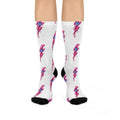 Pink Lightning | Protection | Evil Eye socks | Crew Socks, Patterned Graphic