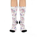 Pastel Unicorn Rainbows Crew Socks | Cute Balloon Pattern