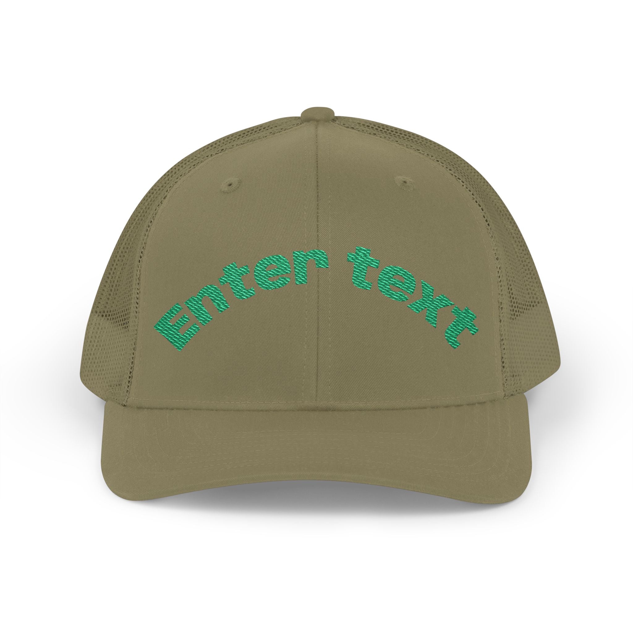 Personalized Embroidered Curved Text Trucker Cap | Custom Snapback Hat.