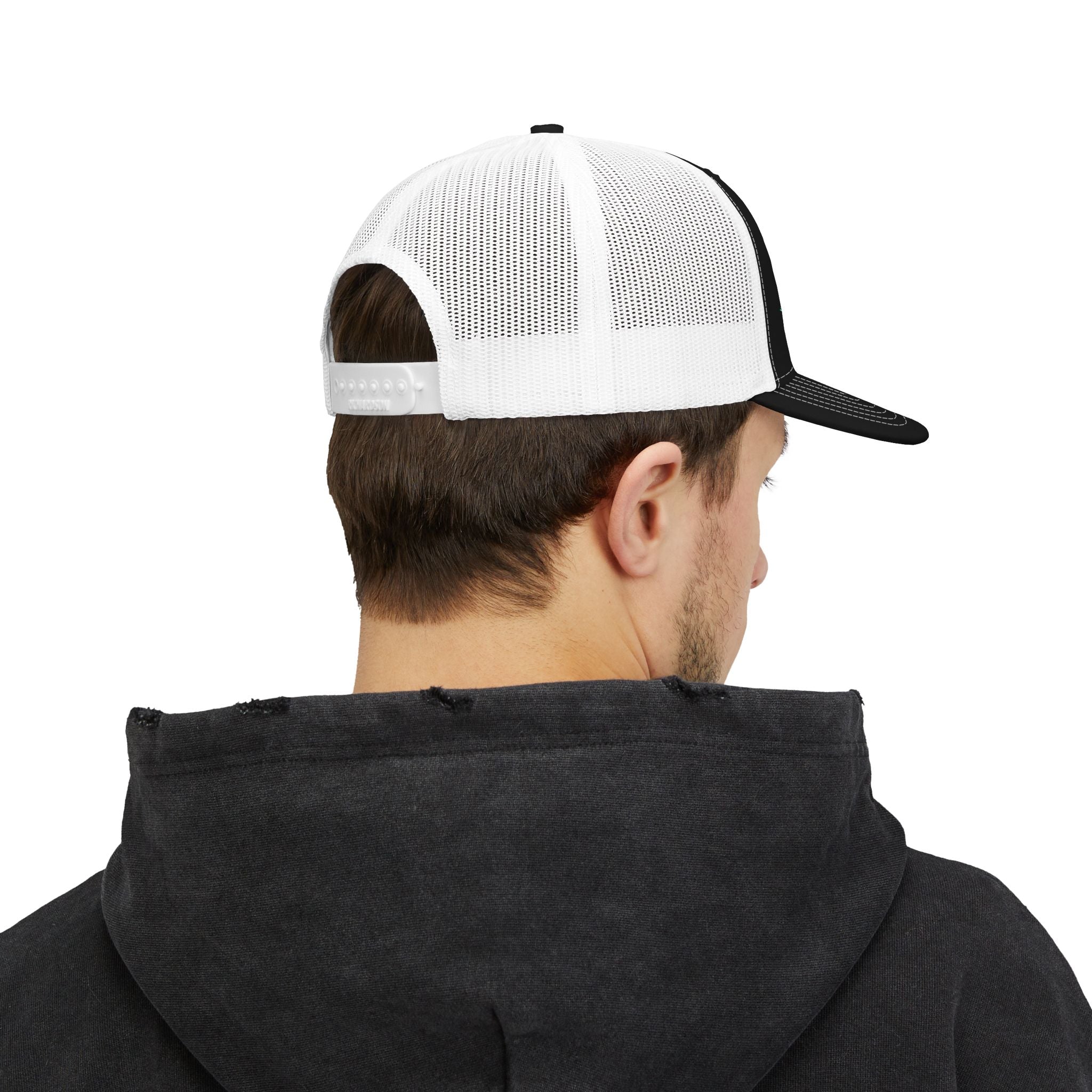 Personalized Embroidered Curved Text Trucker Cap | Custom Snapback Hat.