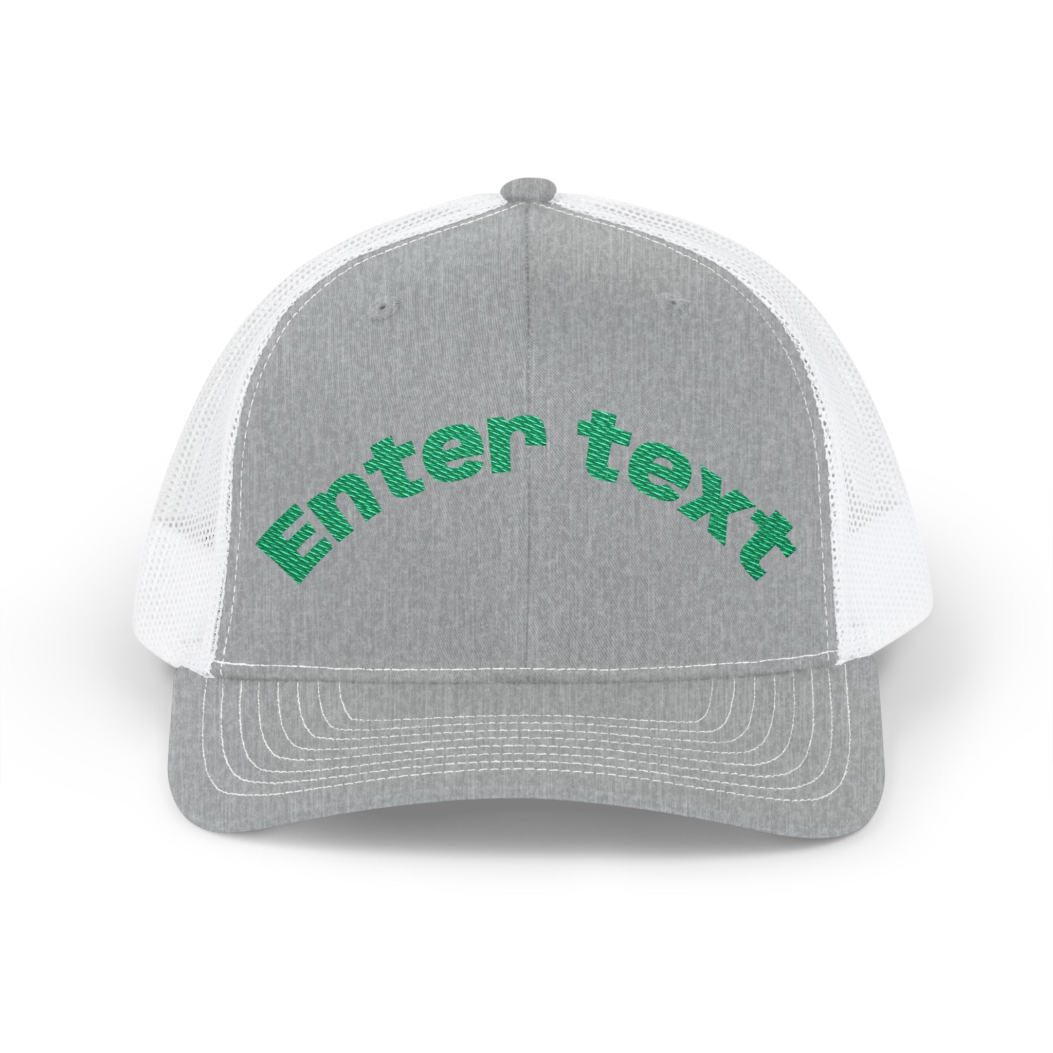 Personalized Embroidered Curved Text Trucker Cap | Custom Snapback Hat.